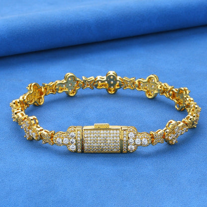 Bransoletka krzyzowa iced out