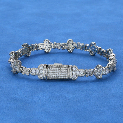 Bransoletka krzyzowa iced out