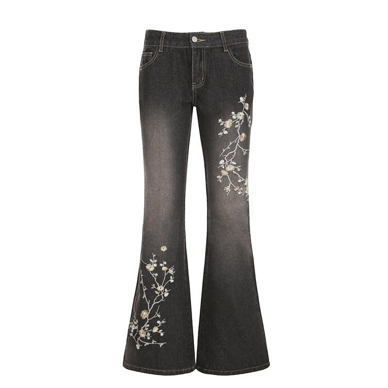 Jeansy bootcut flowers