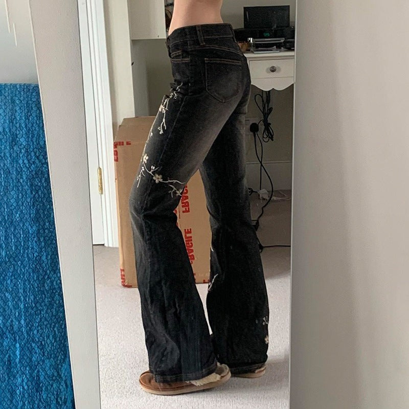 Jeansy bootcut flowers