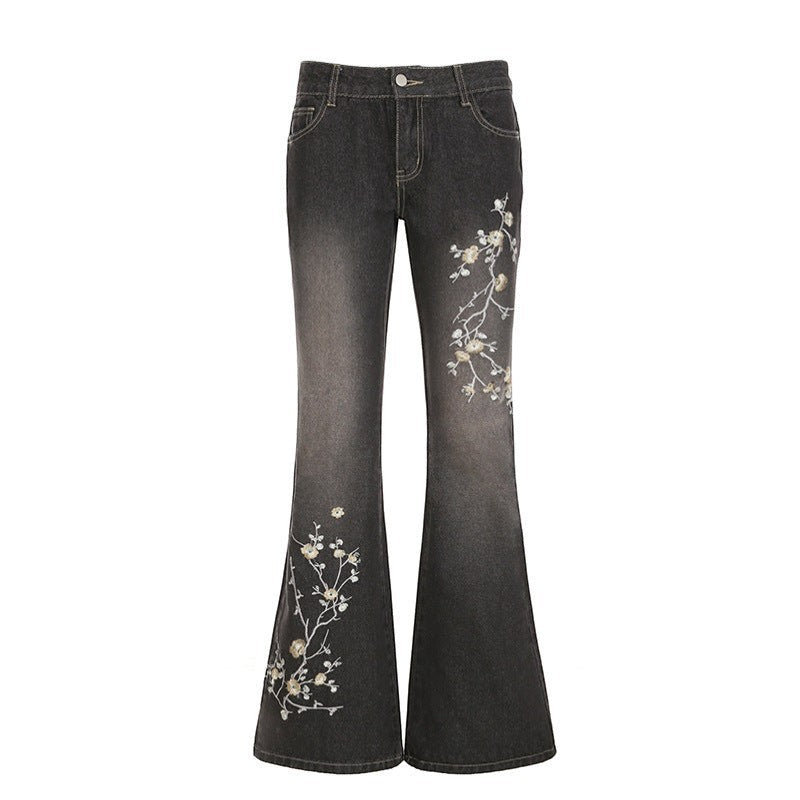 Jeansy bootcut flowers