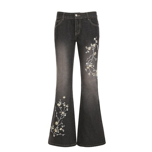 Jeansy bootcut flowers