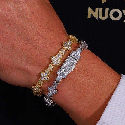 Bransoletka krzyzowa iced out
