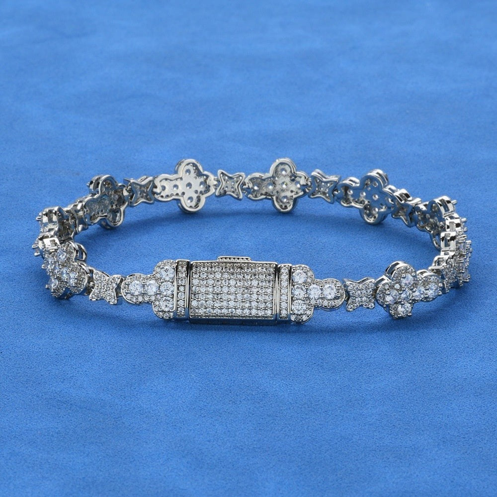 Bransoletka krzyzowa iced out