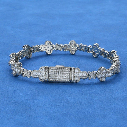 Bransoletka krzyzowa iced out