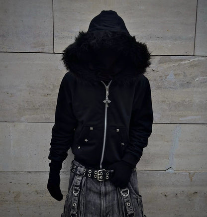 Bluza "emo" z futrem