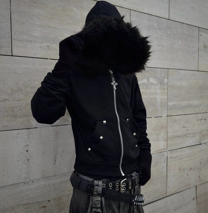 Bluza "emo" z futrem