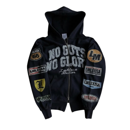 SWAGTOK black hooded zip-up sweatshirt with
