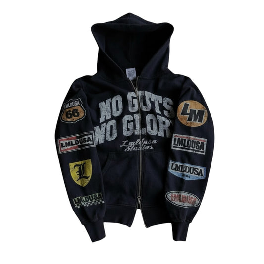 SWAGTOK black hooded zip-up sweatshirt with
