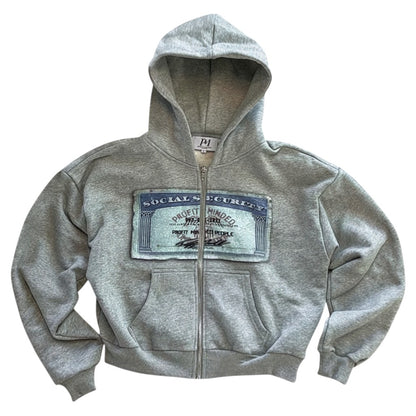SWAGTOK gray polyester zip-up hoodie with