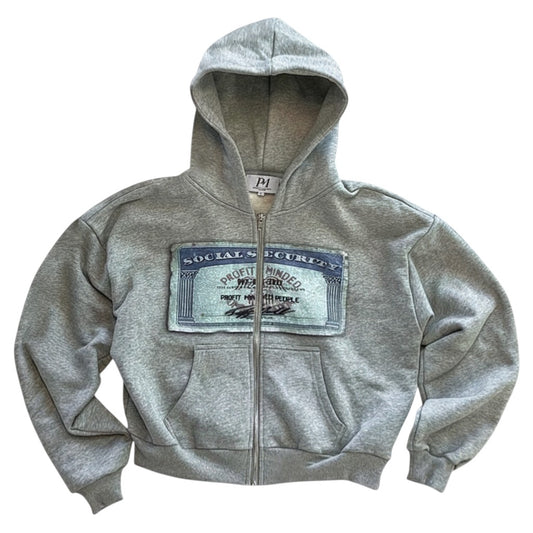 SWAGTOK gray polyester zip-up hoodie with