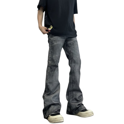 SWAGTOK men's silver gray bootcut jeans, polyester blend, with drawstring waist and wool lining.